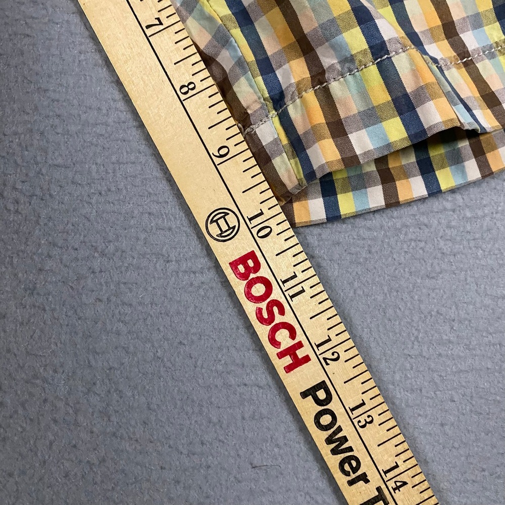 Vintage Old Navy Mens 36 Plaid Shorts Multicolor‎ Gingham Yellow Blue Cotton - Picture 11 of 11